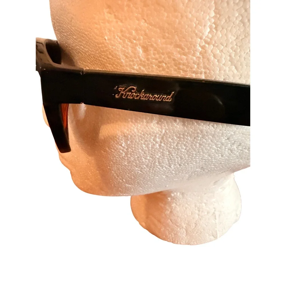 Knockaround Fort Knocks‎ Sunglasses Black Tortoise Amber Lens Wayfarer Style